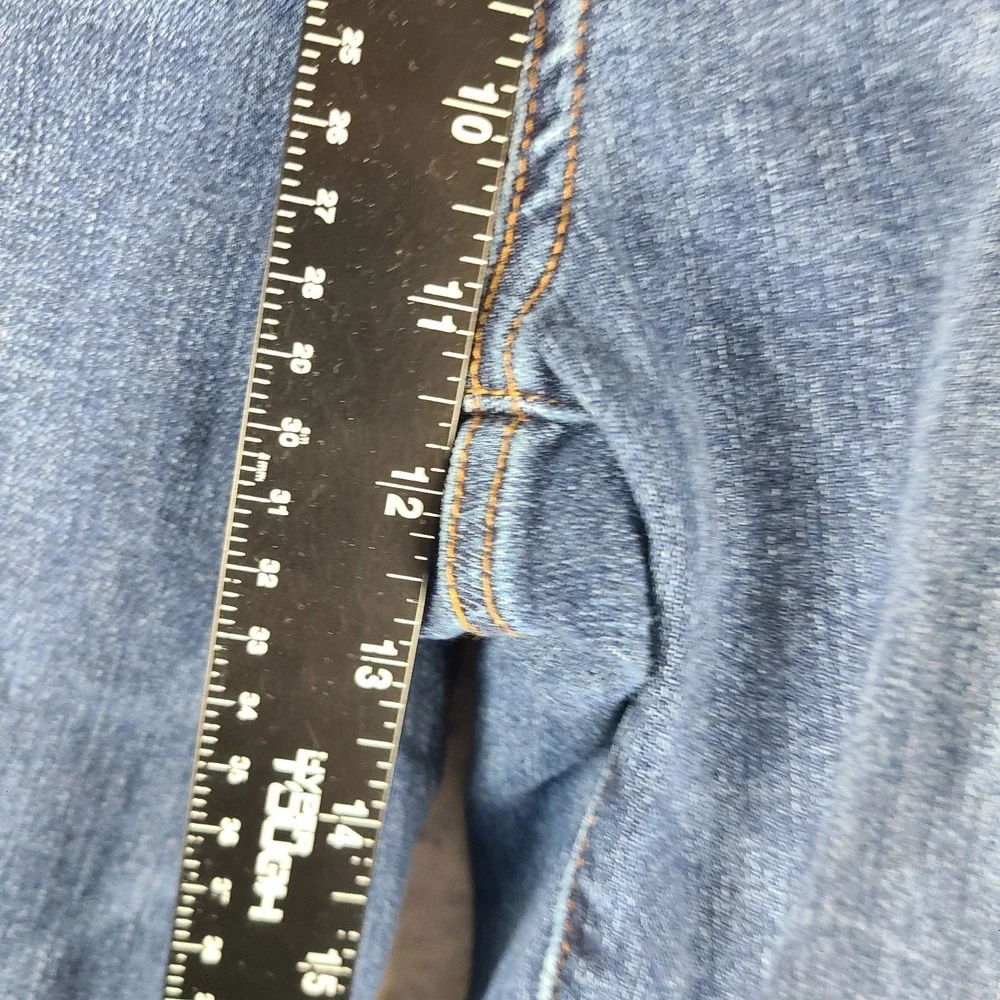Judy Blue Jeans Womens 13/31 Blue Wide Leg Crop Fray Dark Wash Denim